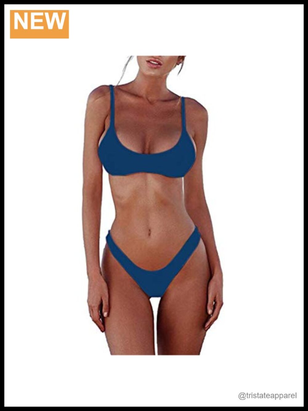 Women's Push Up Padded Scoop Neck Thong Bikini Swimsuit